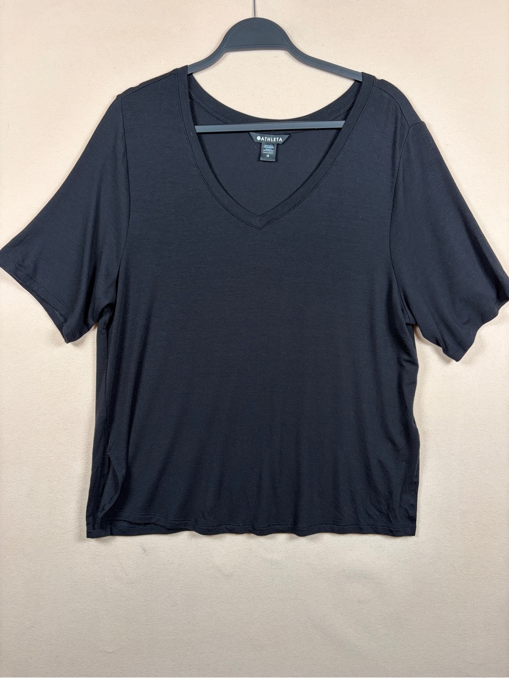 Athleta Nighttime Bliss V-Neck Sleep Tee Black Oversized size M Lounge